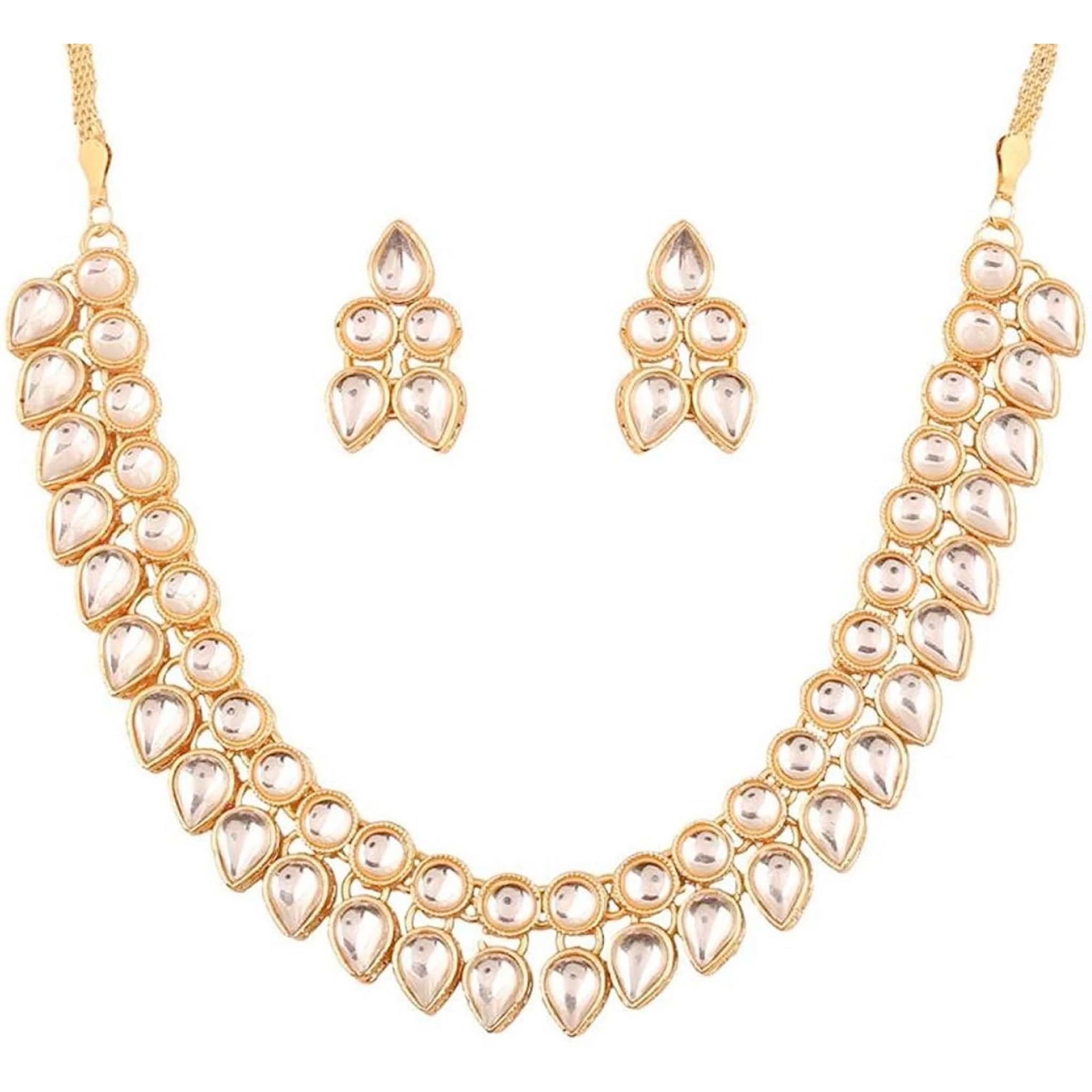 Alloy Jewel Set (White & Gold) ClothsVilla