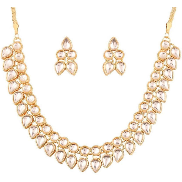 Alloy Jewel Set (White & Gold) ClothsVilla
