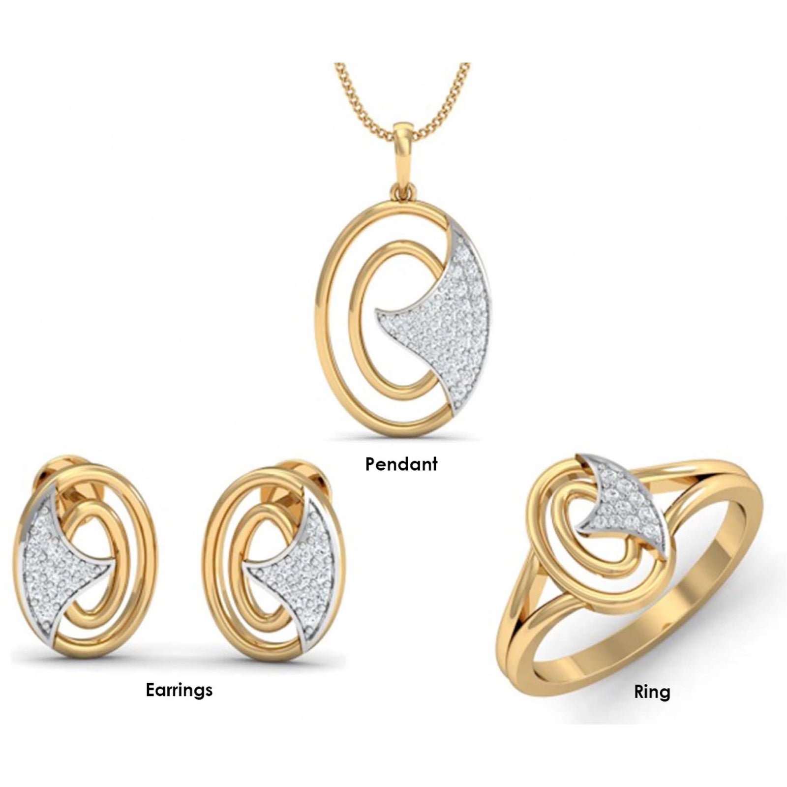 Alloy Jewel Set (White and Gold color) ClothsVilla