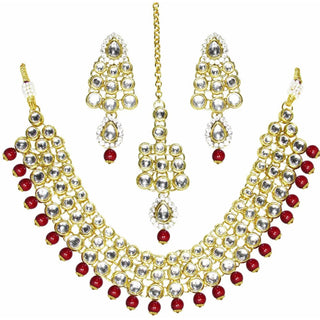 Alloy Jewel Set (White and Red) ClothsVilla