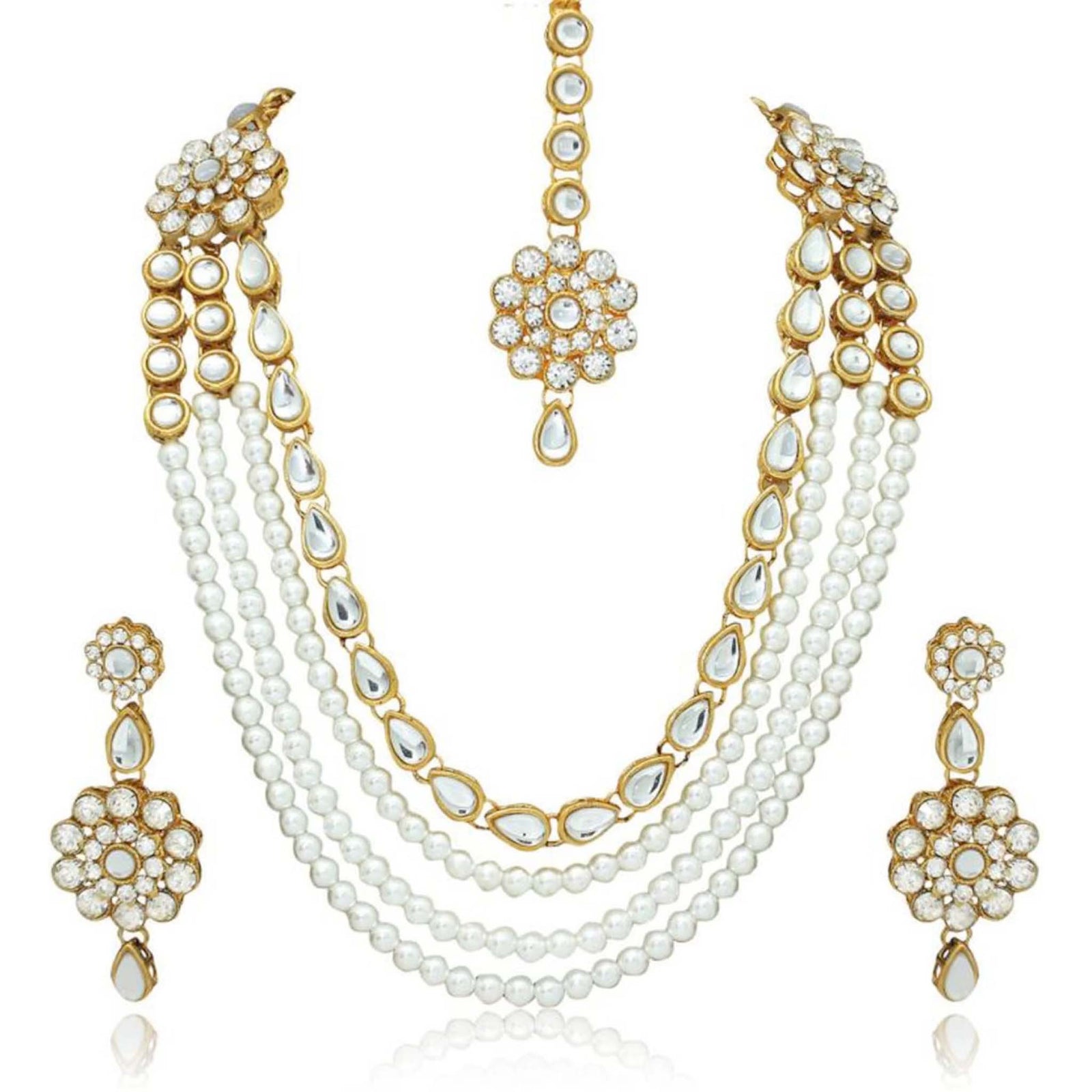 Alloy Jewel Set (White) ClothsVilla