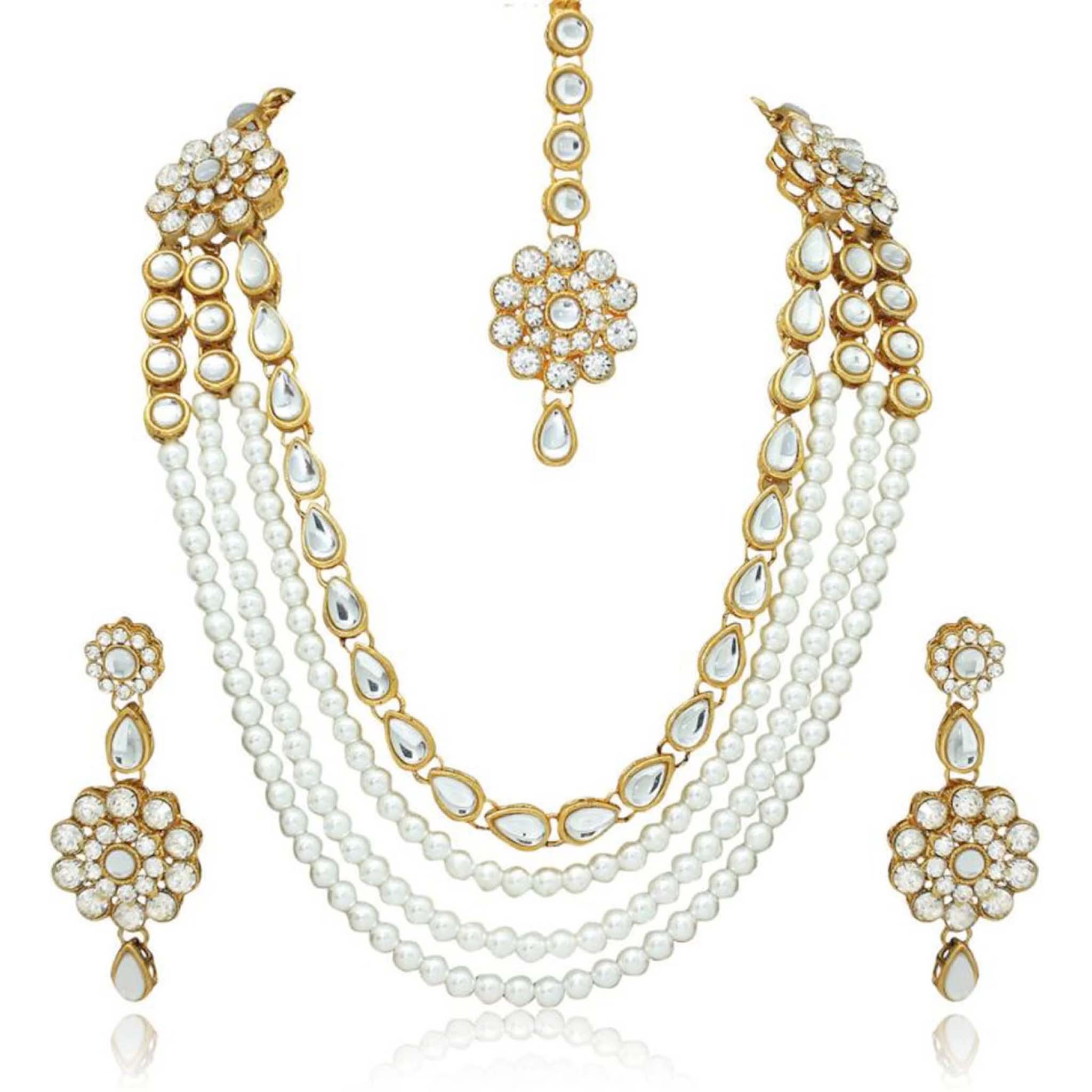 Alloy Jewel Set (White) ClothsVilla