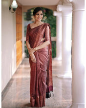 Load image into Gallery viewer, Scintilla Wine Soft Banarasi Silk Saree With Intricate Blouse Piece ClothsVilla