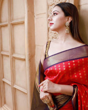 Load image into Gallery viewer, Divine Dark Pink Soft Banarasi Silk Saree With Ideal Blouse Piece ClothsVilla