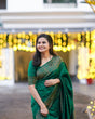 Load image into Gallery viewer, Artistic Green Soft Banarasi Silk Saree With Lovely Blouse Piece ClothsVilla