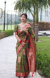 Load image into Gallery viewer, Trendy Green Organza Silk Saree With Dazzling Blouse Piece ClothsVilla