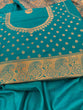 Load image into Gallery viewer, Elegant Firozi Soft Banarasi Silk Saree With Snazzy Blouse Piece ClothsVilla