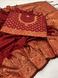 Load image into Gallery viewer, Flattering Maroon Soft Banarasi Silk Saree With Snazzy Blouse Piece ClothsVilla