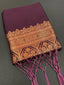 Pretty Wine Soft Banarasi Silk Saree With Snazzy Blouse Piece ClothsVilla