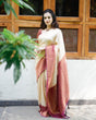 Load image into Gallery viewer, Murmurous Beige Soft Banarasi Silk Saree With Nemesis Blouse Piece ClothsVilla