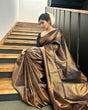 Load image into Gallery viewer, Lovely Black Soft Banarasi Silk Saree With Elaborate Blouse Piece ClothsVilla