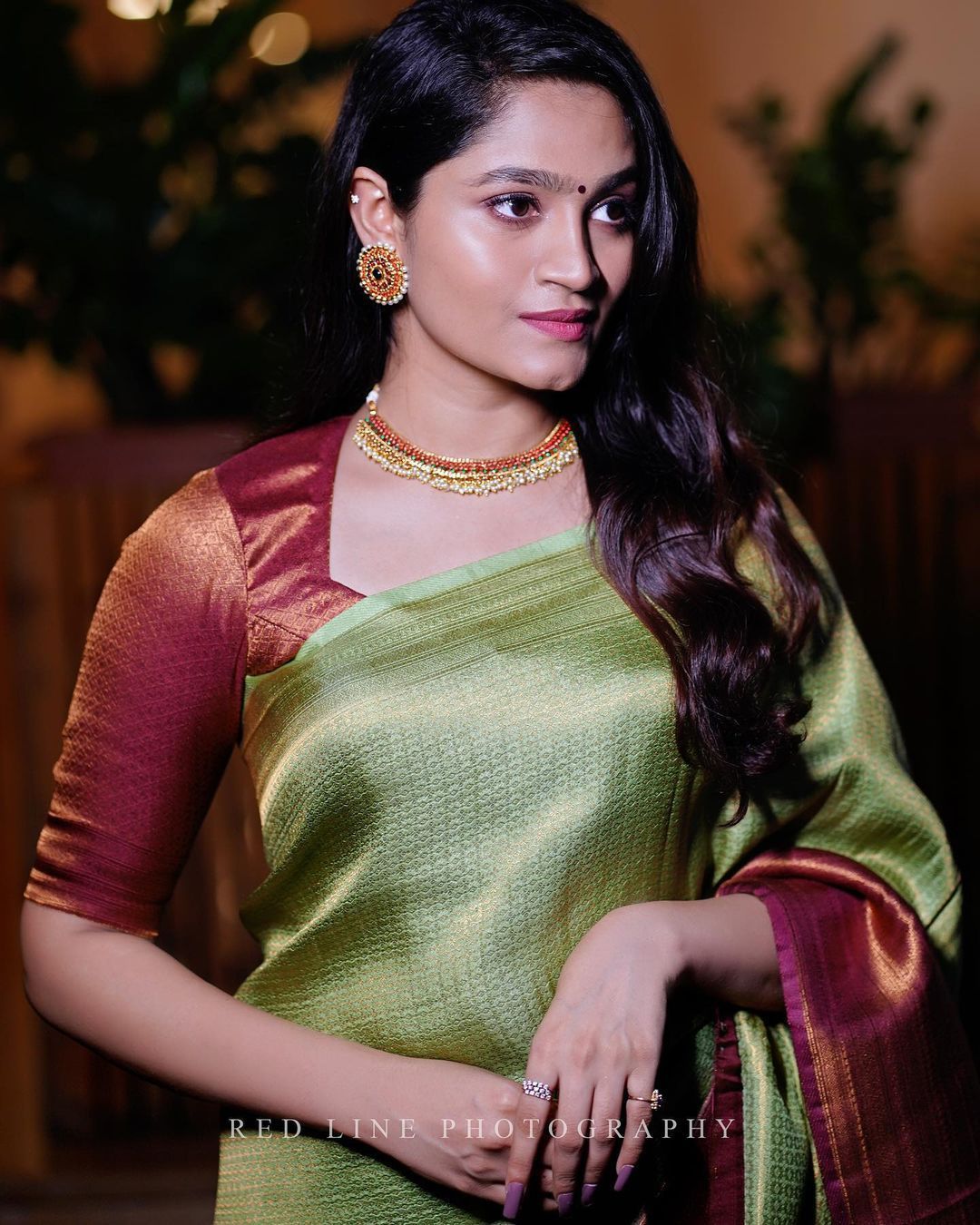 Poison Green Saree | Aghanoor Bridal