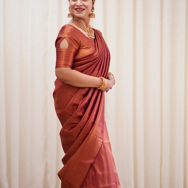 Precious Maroon Soft Banarasi Silk Saree With Wonderful Blouse Piece ClothsVilla