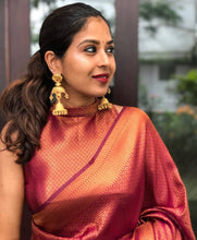 Load image into Gallery viewer, Exuberant Wine Soft Banarasi Silk Saree With Magnificat Blouse Piece ClothsVilla