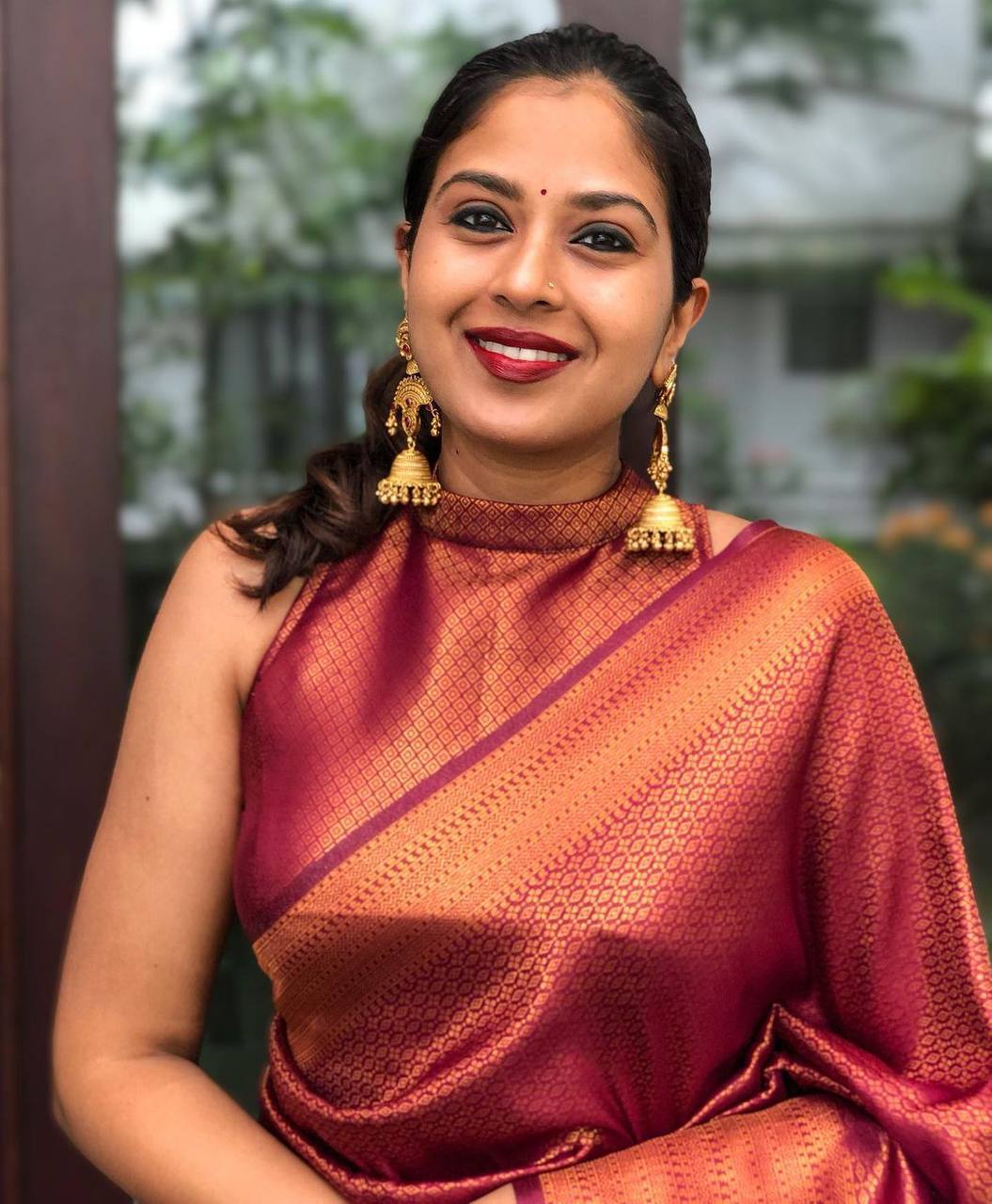 Exuberant Wine Soft Banarasi Silk Saree With Magnificat Blouse Piece ClothsVilla