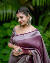 Load image into Gallery viewer, Desultory Brown Soft Kanjivaram Silk Saree With Diaphanous Blouse Piece ClothsVilla