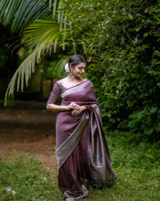 Load image into Gallery viewer, Desultory Brown Soft Kanjivaram Silk Saree With Diaphanous Blouse Piece ClothsVilla