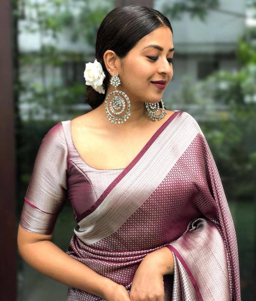 Unique Brown Soft Kanjivaram Silk Saree With Outstanding Blouse Piece ClothsVilla