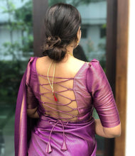 Load image into Gallery viewer, Wonderful Purple Soft Kanjivaram Silk Saree With Precious Blouse Piece ClothsVilla