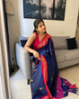 Load image into Gallery viewer, Gorgeous Blue Soft Banarasi Silk Saree With Awesome Blouse Piece ClothsVilla