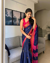 Load image into Gallery viewer, Gorgeous Blue Soft Banarasi Silk Saree With Awesome Blouse Piece ClothsVilla