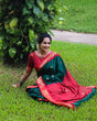 Load image into Gallery viewer, Outstanding Rama Soft Banarasi Silk Saree With Precious Blouse Piece ClothsVilla