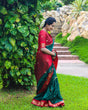 Load image into Gallery viewer, Outstanding Rama Soft Banarasi Silk Saree With Precious Blouse Piece ClothsVilla