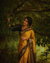 Load image into Gallery viewer, Elegant Yellow Soft Banarasi Silk Saree With Staring Blouse Piece ClothsVilla