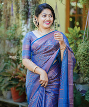 Load image into Gallery viewer, Scrumptious Blue Soft Silk Saree With Luxuriant Blouse Piece ClothsVilla