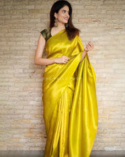 Load image into Gallery viewer, Divine Yellow Soft Silk Saree with Excellent Blouse Piece ClothsVilla