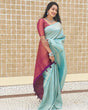 Load image into Gallery viewer, Pleasant Firozi Soft Silk Saree With Excellent Blouse Piece ClothsVilla