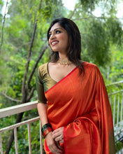 Load image into Gallery viewer, Moiety Red Soft Silk Saree With Murmurous Blouse Piece ClothsVilla