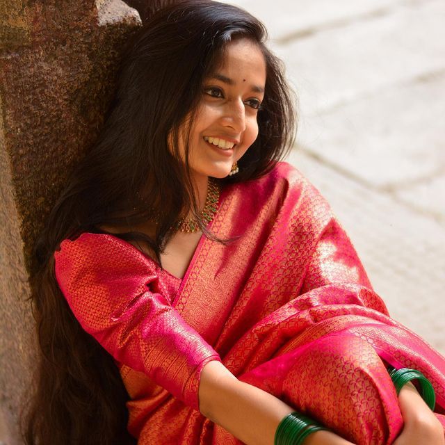Amazing Dark Pink Soft Silk Saree with Innovative Blouse Piece ClothsVilla