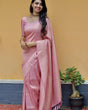 Load image into Gallery viewer, Dalliance Baby Pink Soft Silk Saree with Demesne Blouse Piece ClothsVilla