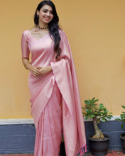 Load image into Gallery viewer, Dalliance Baby Pink Soft Silk Saree with Demesne Blouse Piece ClothsVilla