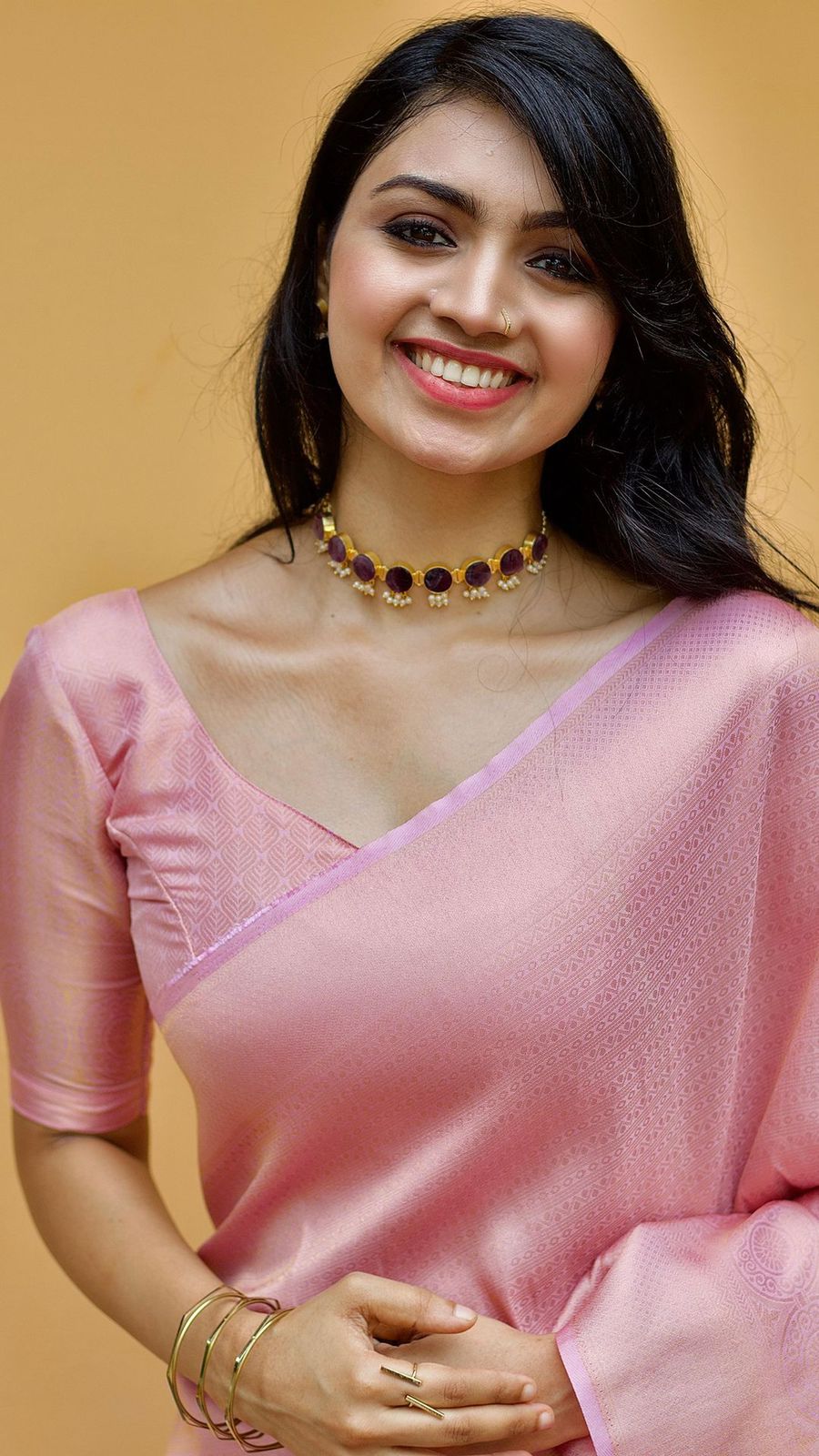 Dalliance Baby Pink Soft Silk Saree with Demesne Blouse Piece ClothsVilla