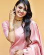Load image into Gallery viewer, Dalliance Baby Pink Soft Silk Saree with Demesne Blouse Piece ClothsVilla
