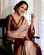 Load image into Gallery viewer, Traditional Beige Soft Silk Saree with Lissome Blouse Piece ClothsVilla