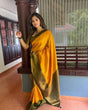 Load image into Gallery viewer, Bewitching Yellow Soft Silk Saree with Lissome Blouse Piece ClothsVilla