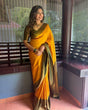 Load image into Gallery viewer, Bewitching Yellow Soft Silk Saree with Lissome Blouse Piece ClothsVilla