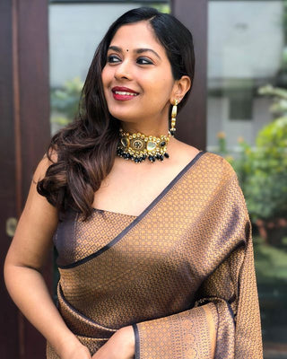 Seraglio Black Soft Silk Saree With Gorgeous Blouse Piece ClothsVilla