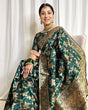 Load image into Gallery viewer, Vestigial Dark Green Soft Banarasi Silk Saree With Felicitous Blouse Piece ClothsVilla