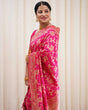 Load image into Gallery viewer, Denouement Dark Pink Soft Banarasi Silk Saree With Prodigal Blouse Piece ClothsVilla