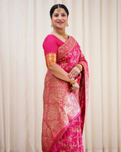 Load image into Gallery viewer, Denouement Dark Pink Soft Banarasi Silk Saree With Prodigal Blouse Piece ClothsVilla