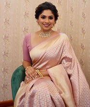 Load image into Gallery viewer, Excellent Baby Pink Soft Silk Saree With Effervescent Blouse Piece ClothsVilla