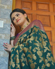Load image into Gallery viewer, Appealing Rama Soft Silk Saree With Deserving Blouse Piece ClothsVilla