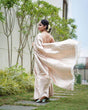 Load image into Gallery viewer, Classy Beige Soft Banarasi Silk Saree With Scrumptious Blouse Piece ClothsVilla