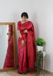 Load image into Gallery viewer, Amazing Dark Pink Soft Banarasi Silk Saree With Trendy Blouse Piece ClothsVilla