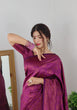 Load image into Gallery viewer, Precious Purple Soft Banarasi Silk Saree With Lovely Blouse Piece ClothsVilla