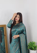 Load image into Gallery viewer, Demanding Rama Soft Banarasi Silk Saree With Lovely Blouse Piece ClothsVilla